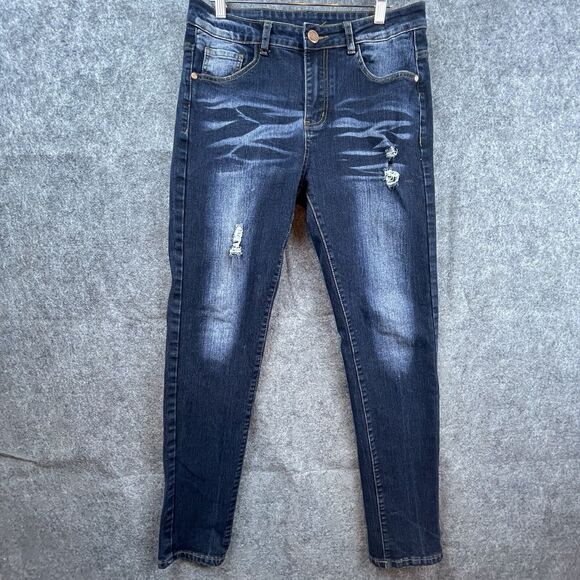 Junbaoss Jeans Mens 30 Skinny Stretch Faded Ripped - Picture 1 of 8